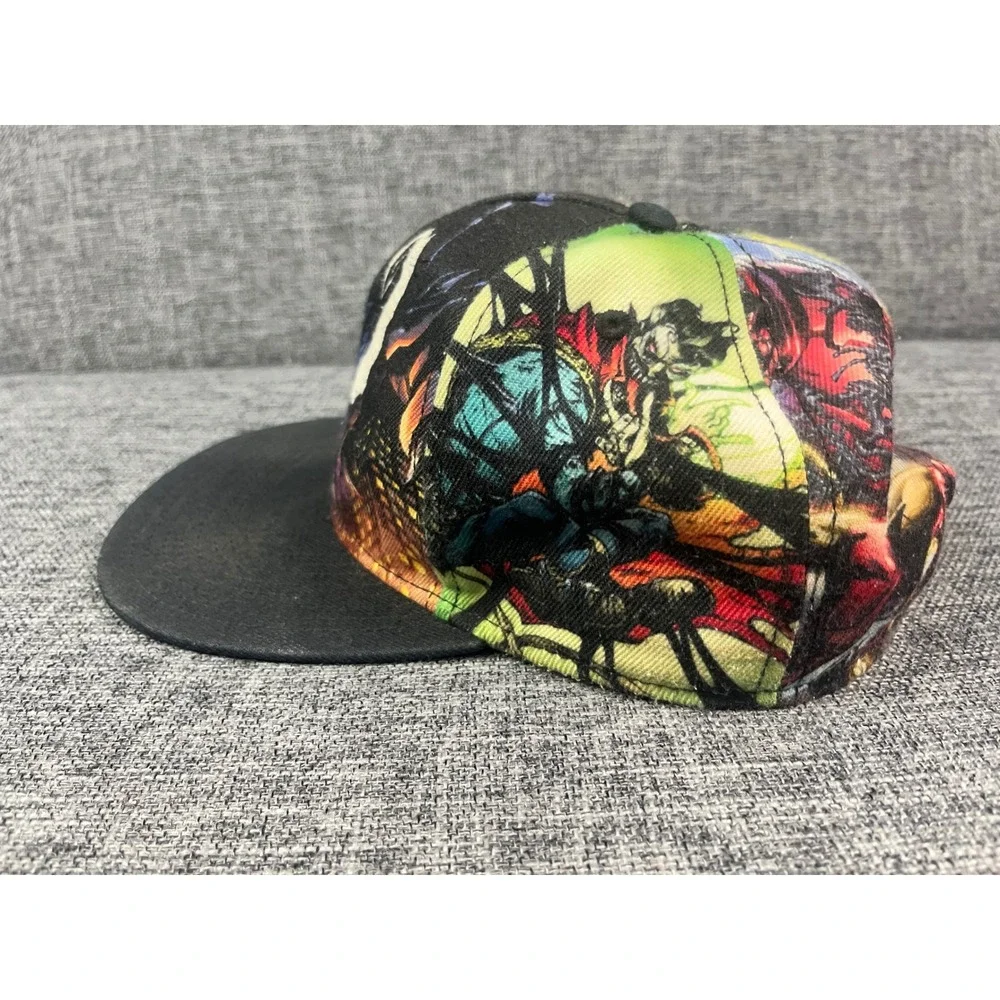 Marvel Comics Venom All Over Print Snapback Hat Black Flat Brim Adjustable Cap